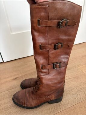 Vince Camuto Brown Leather Knee-High Riding Boots